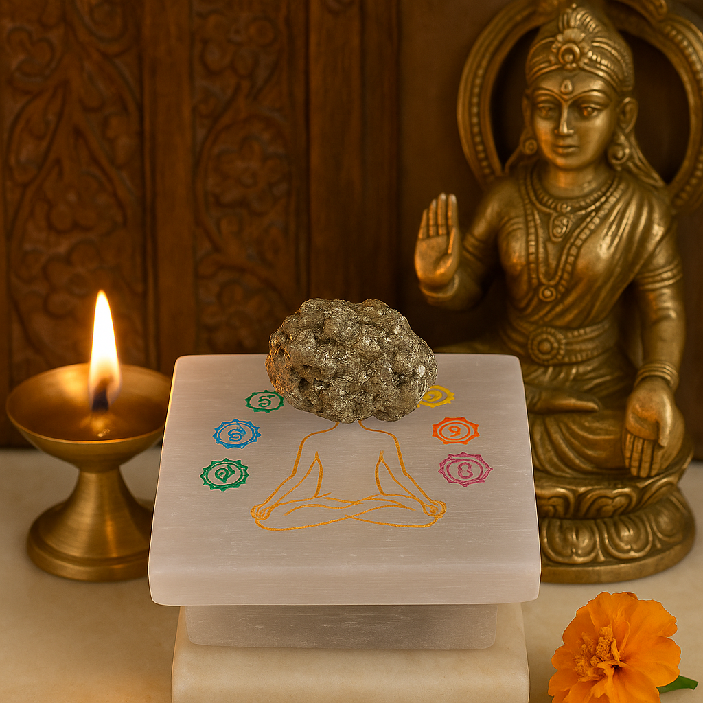 Pyrite Stone And selenite plate combo offer