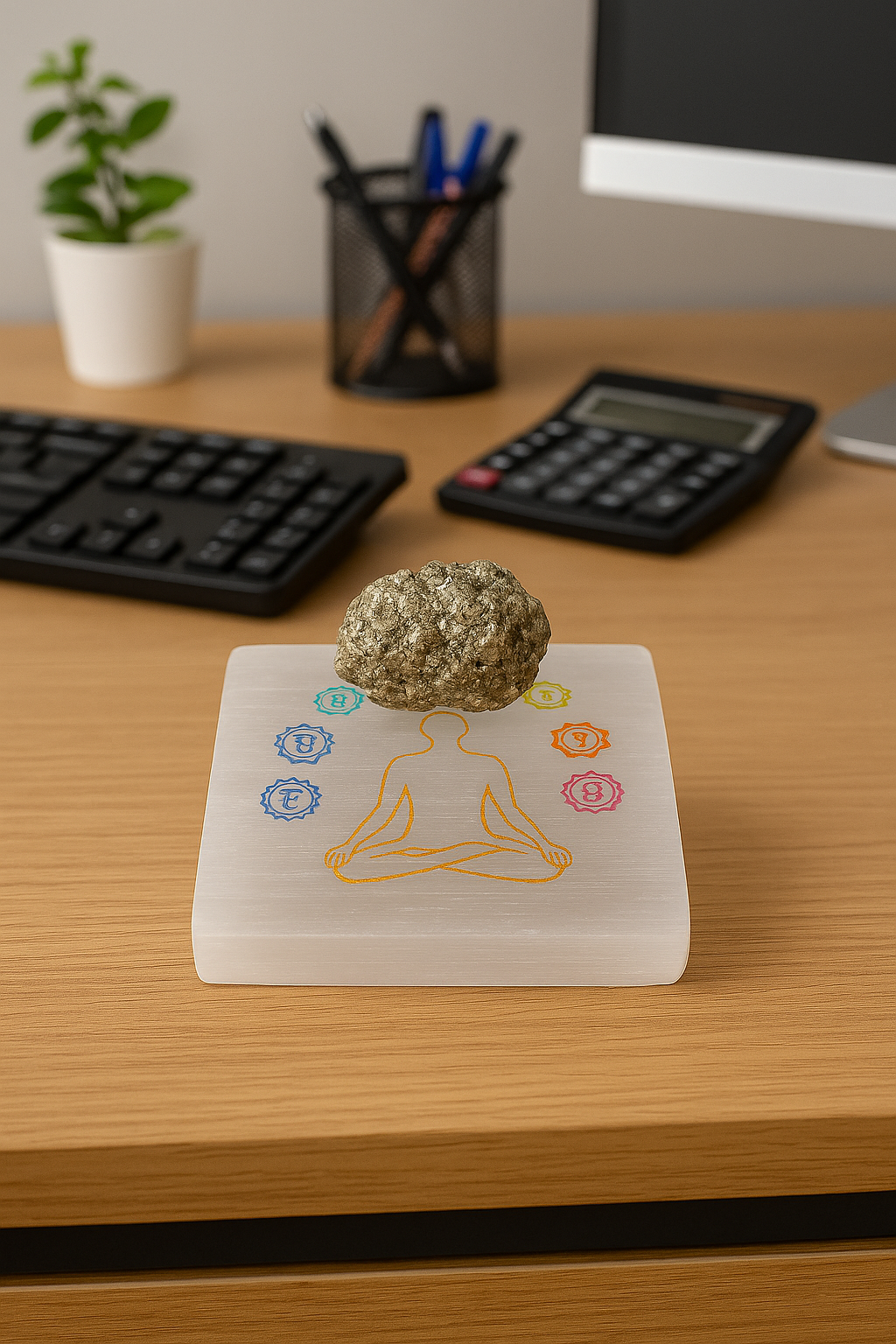 Pyrite Stone And selenite plate combo offer