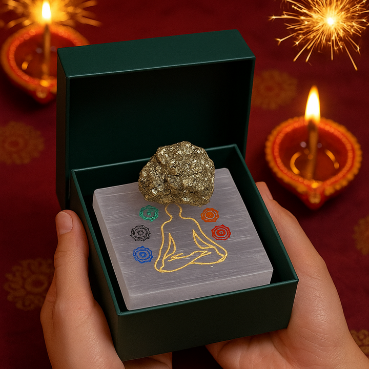 Pyrite Stone And selenite plate combo offer