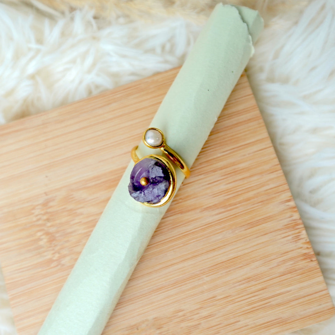 Amethyst With Pearl Ring