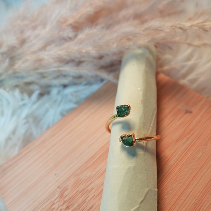 Green Aventurine 2 Stone Ring