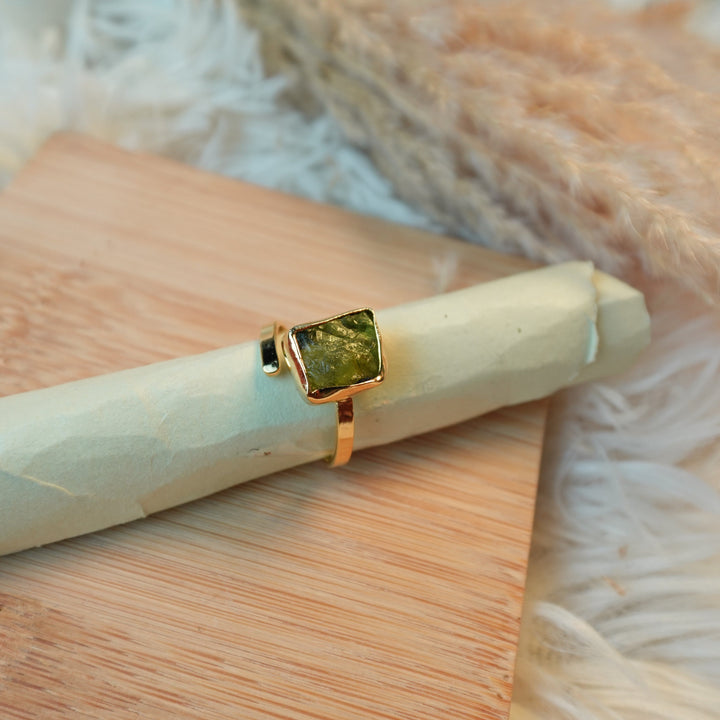 Green Aventurine Square Ring