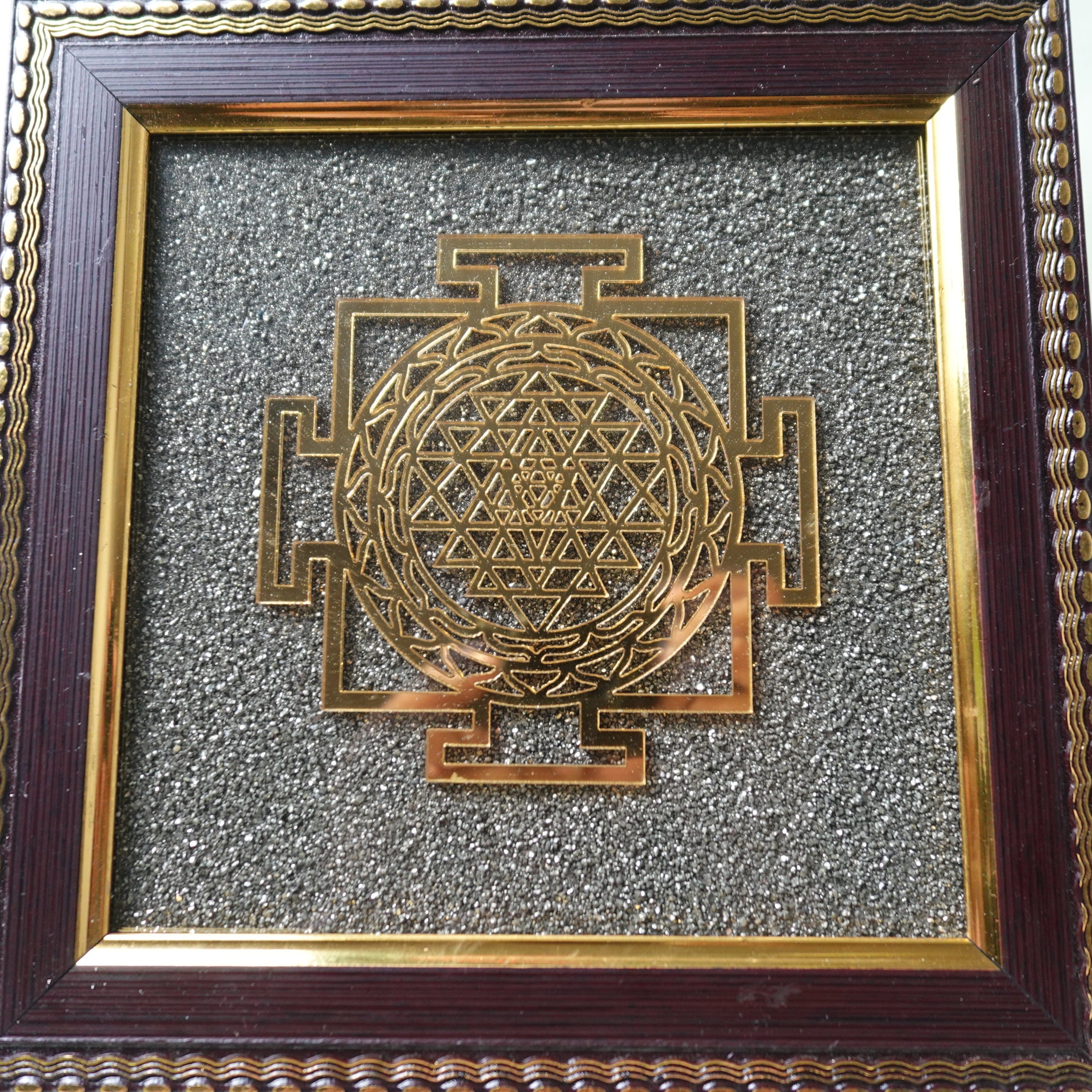 Pyrite Frame With Shree Yantra
