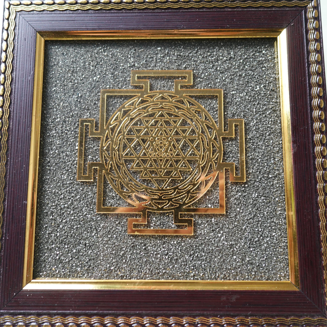 Pyrite Frame With Shree Yantra