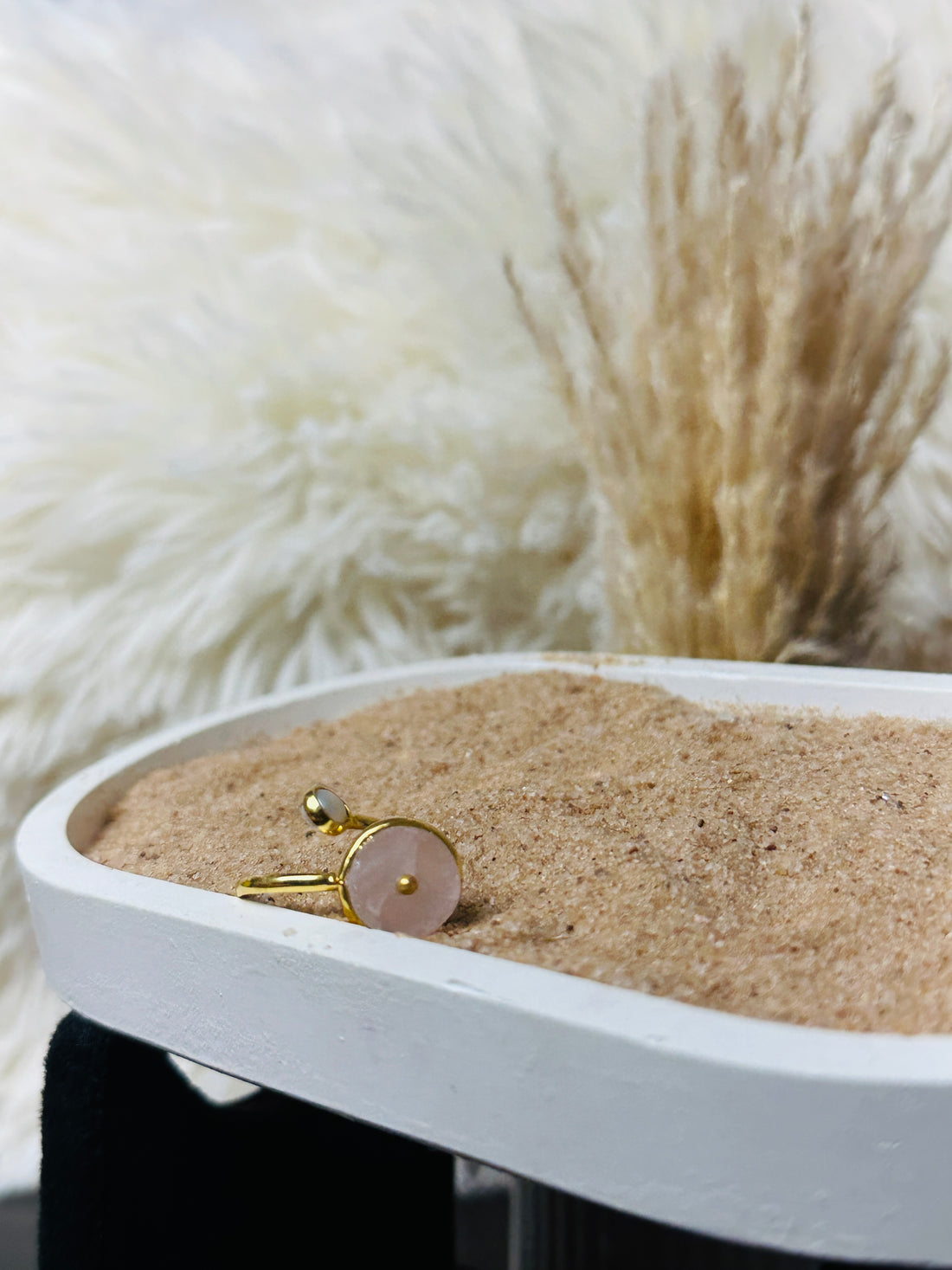 Rose Quartz With Pearl Ring