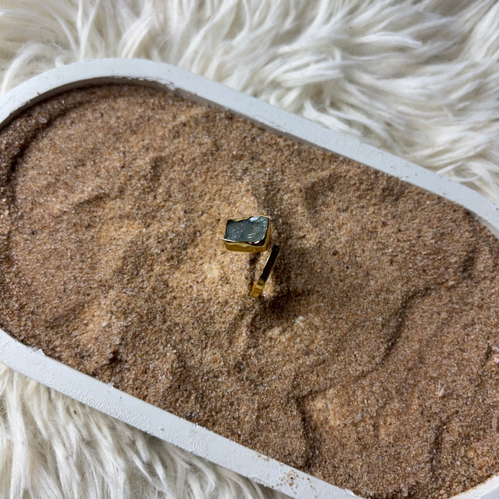 Aquamarine Square Ring