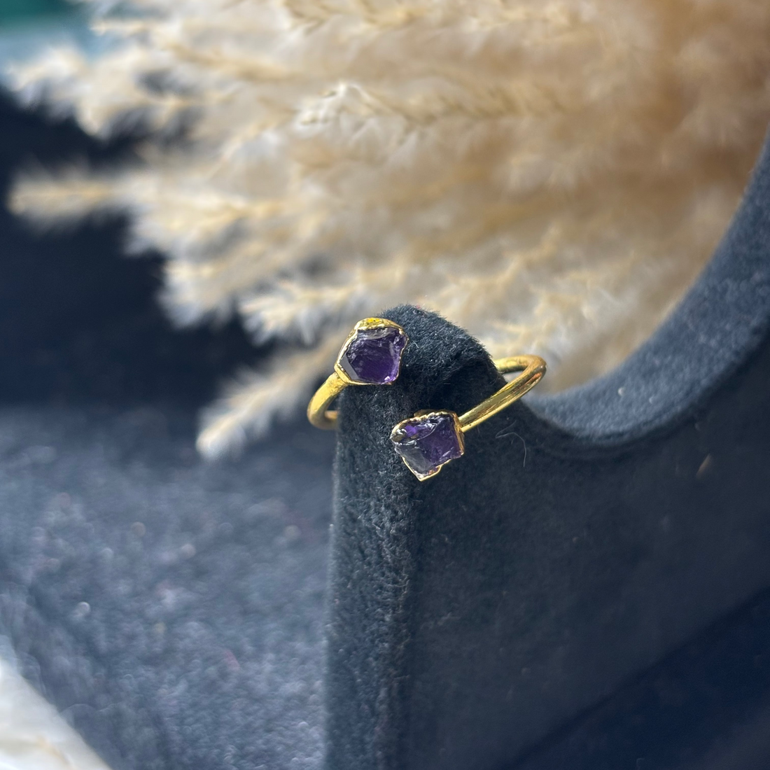 Amethyst 2 Stone Ring