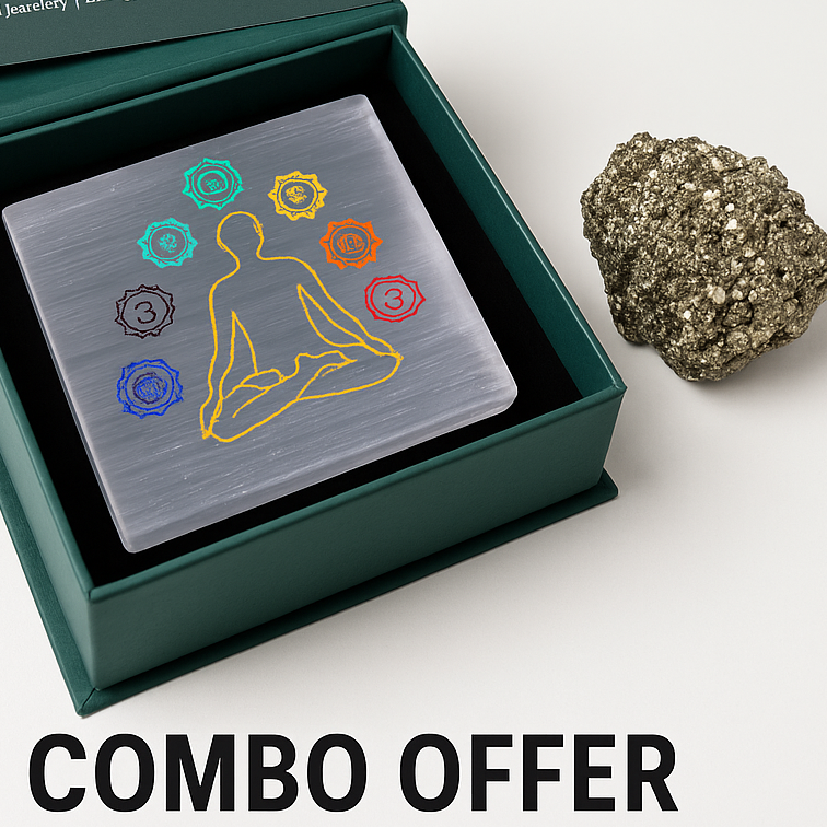 Pyrite Stone And selenite plate combo offer