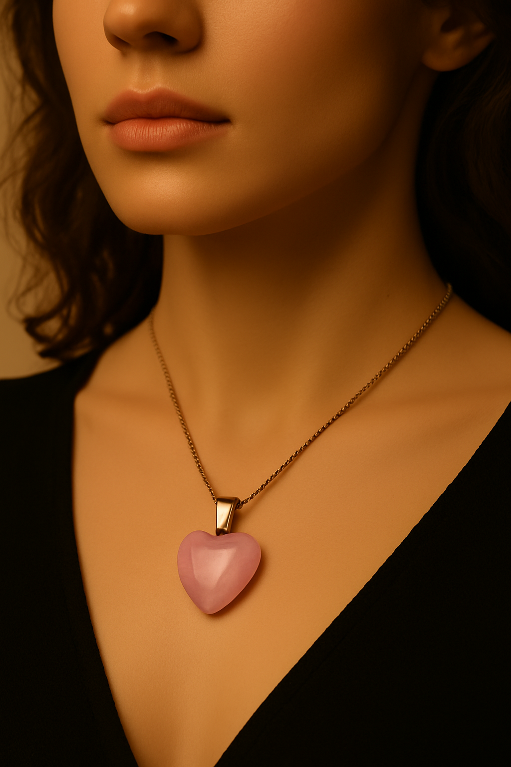 Rose Quartz Heart Pendant