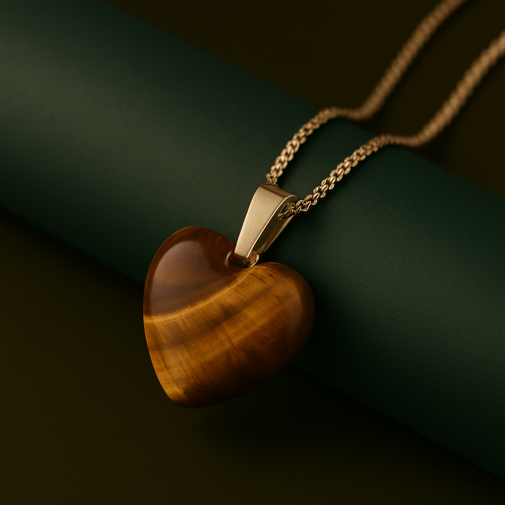 Tiger Eye Heart Pendant