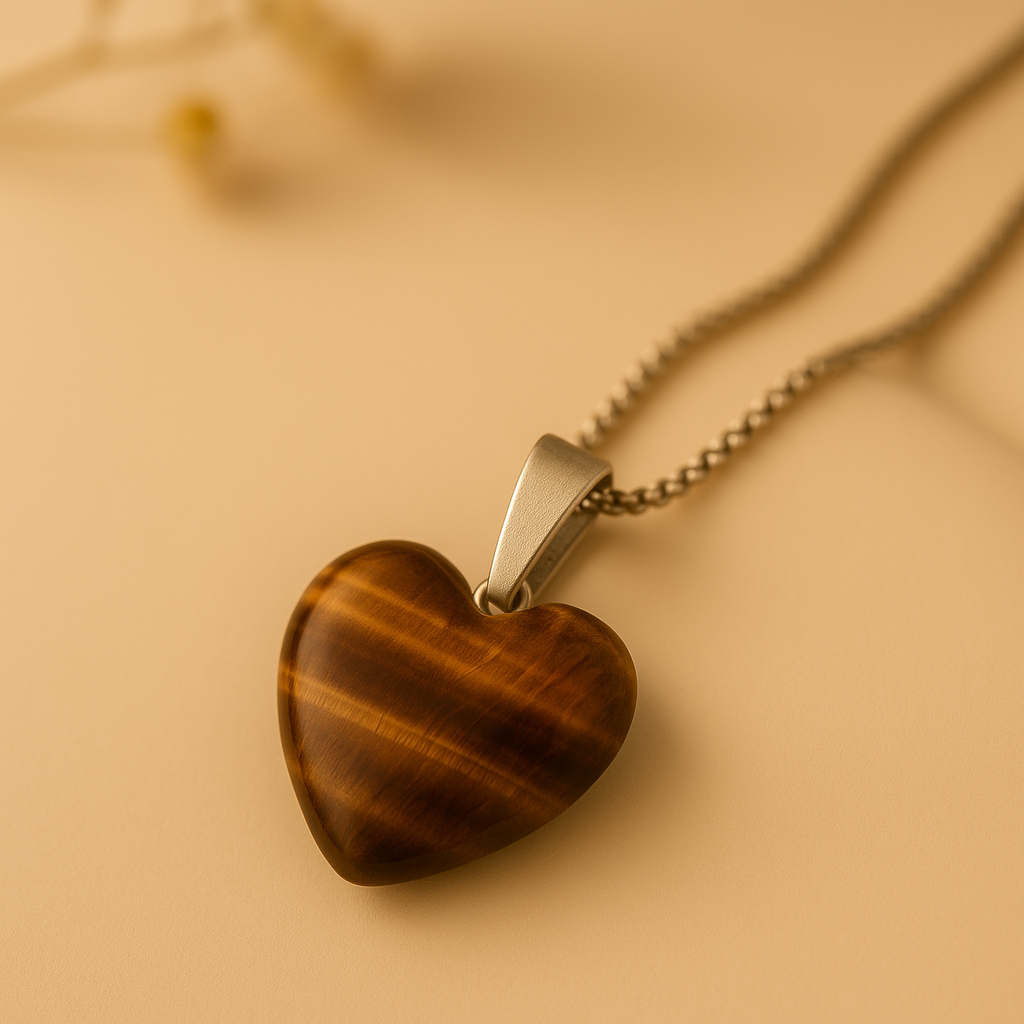 Tiger Eye Heart Pendant