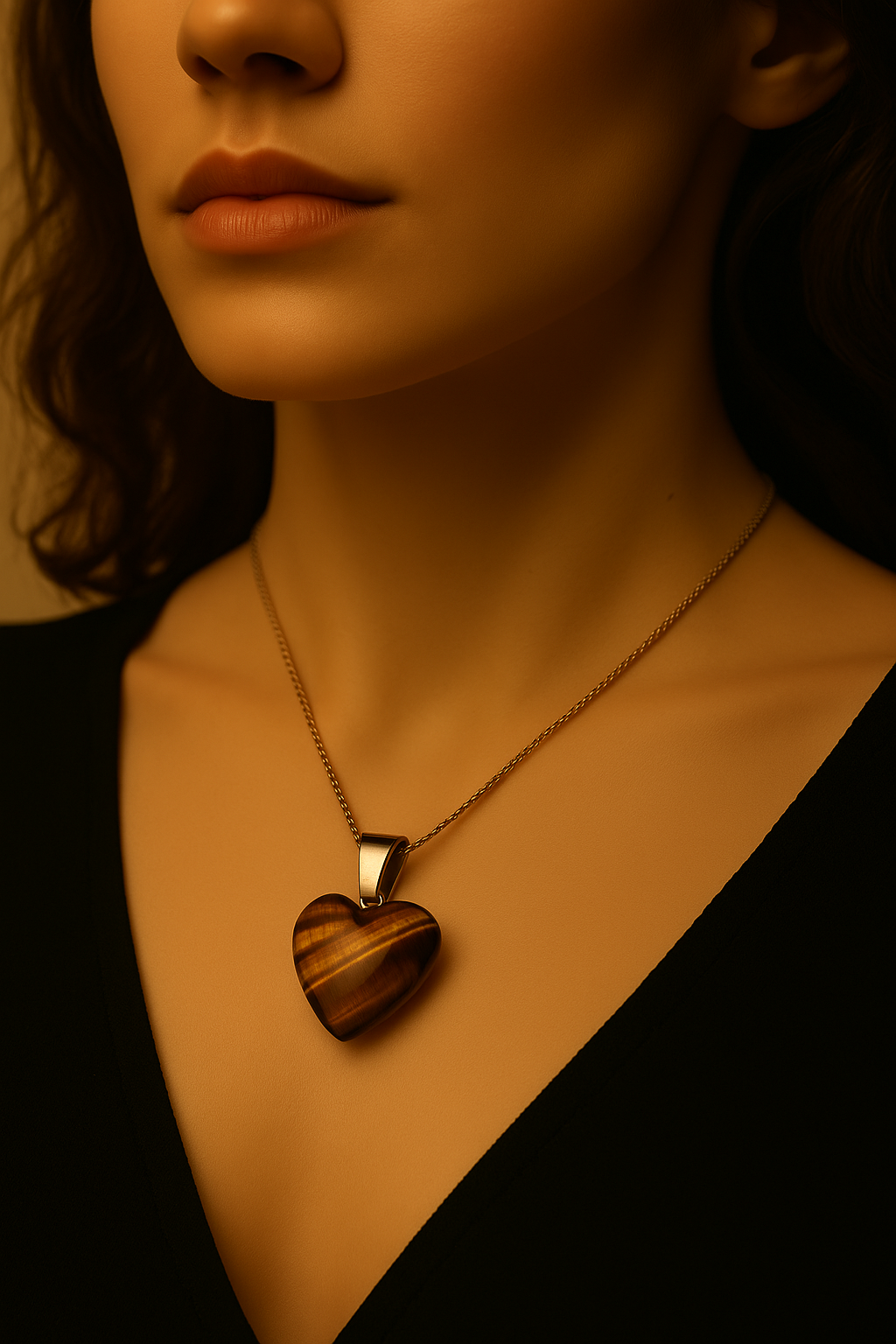 Tiger Eye Heart Pendant