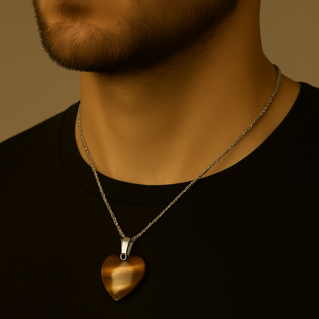 Tiger Eye Heart Pendant