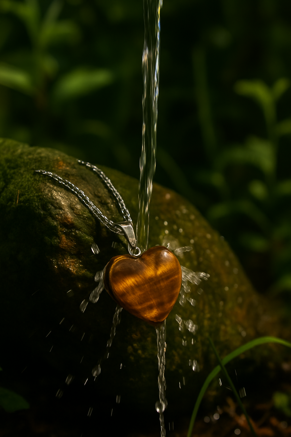 Tiger Eye Heart Pendant